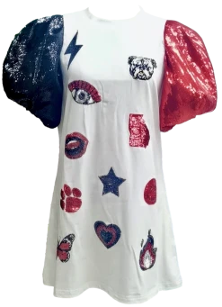Queen Of Sparkles Georgia Icon Poof Sleeve Dress Gameday