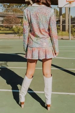 Queen Of Sparkles Skirts Tie Dye Rainbow Rhinestone Skort