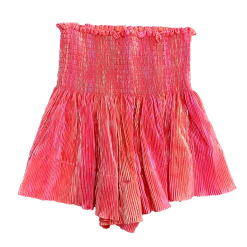Shop Queen Of Sparkles Peach Pleat Swing Short Shorts