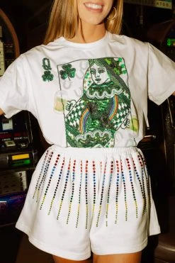 Queen Of Sparkles St. Patrick's Day Queen Of Shamrocks Card Tee