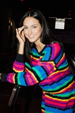 Queen Of Sparkles Spring 2022 Rainbow Sequin Stripe Sweater 7 Queen Of Sparkles Spring 2022 Rainbow Sequin Stripe Sweater