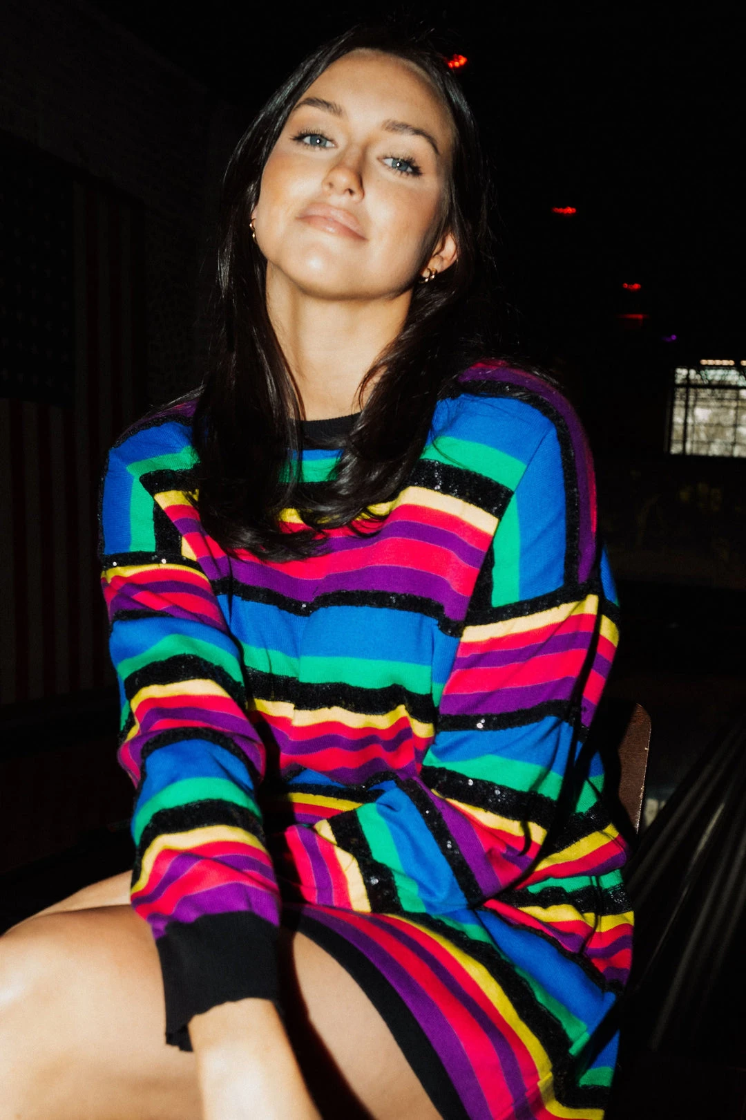 Queen Of Sparkles Spring 2022 Rainbow Sequin Stripe Sweater 3 Queen Of Sparkles Spring 2022 Rainbow Sequin Stripe Sweater