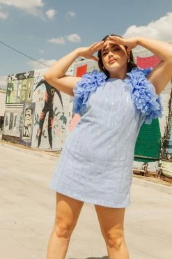 Queen Of Sparkles Powder Blue Poof Sleeve Dress WHAT'S NEW