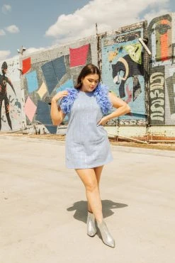 Queen Of Sparkles Powder Blue Poof Sleeve Dress WHAT'S NEW