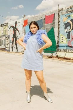 Queen Of Sparkles Powder Blue Poof Sleeve Dress WHAT'S NEW