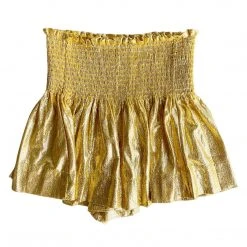 Shop Queen Of Sparkles Yellow Gold Swing Shorts