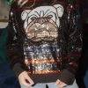 Queen Of Sparkles Full Sequin Bulldog Sweater Gameday