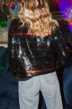 Queen Of Sparkles Full Sequin Bulldog Sweater Gameday