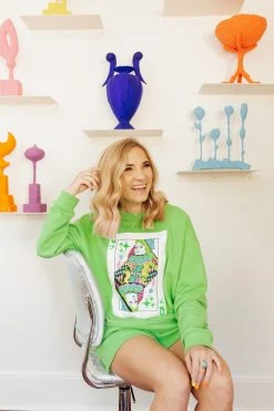 Queen Of Sparkles QOS Beaded Logo Sweatshirt