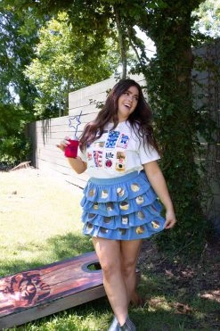 Queen Of Sparkles Red, White & Beer Tee