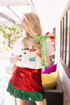 Queen Of Sparkles Watermelon Skort