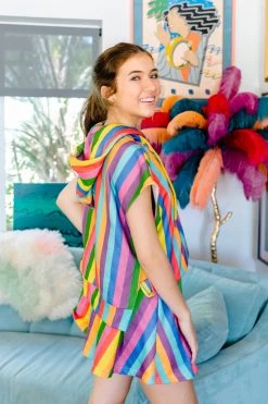 Queen Of Sparkles Rainbow Stripe Skort