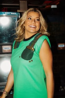 Queen Of Sparkles Pot O' Gold Shoulder Pad Dress