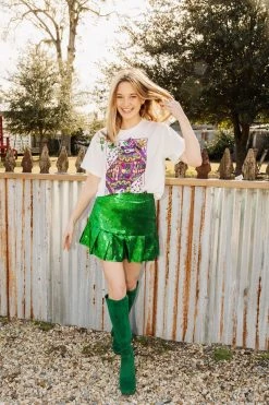 Queen Of Sparkles Tops Queen Of Mardi Gras Card Tee