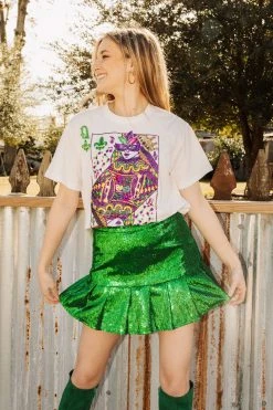 Queen Of Sparkles Tops Queen Of Mardi Gras Card Tee