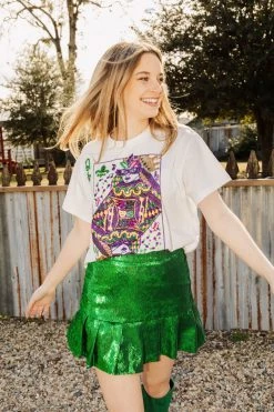 Queen Of Sparkles Tops Queen Of Mardi Gras Card Tee