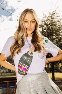 Queen Of Sparkles Mardi Pardi Champagne Tee 7 Queen Of Sparkles Mardi Pardi Champagne Tee