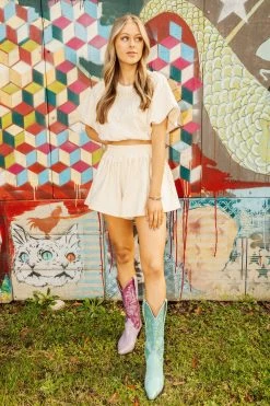 Queen Of Sparkles Beige Pearl Burst Bubble Top