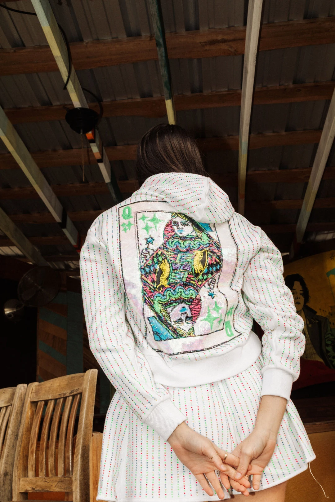 Queen Of Sparkles QOS Logo Rhinestone Short Shorts 4 Queen Of Sparkles QOS Logo Rhinestone Short Shorts