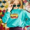 Shop Queen Of Sparkles Bling Burger Sweatshirt