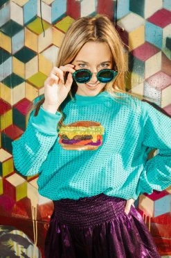 Shop Queen Of Sparkles Bling Burger Sweatshirt