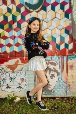 Queen Of Sparkles Princess Of Sparkles Kids Silver Swing Shorts 7 Queen Of Sparkles Princess Of Sparkles Kids Silver Swing Shorts