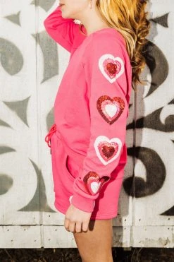 Queen Of Sparkles Princess Of Sparkles Kids Heart On Your Sleeve Sweatshirt