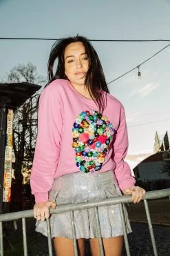 Queen Of Sparkles 3D Flower Skull Sweatshirt Sweatshirts