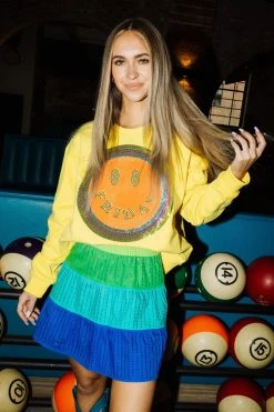 Queen Of Sparkles Spring 2022 Rhinestone Tiered Mini Skort