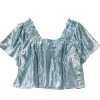 Shop Queen Of Sparkles Tops Powder Blue Pebble Flutter Top 2 Shop Queen Of Sparkles Tops Powder Blue Pebble Flutter Top