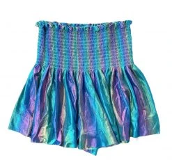 Shop Queen Of Sparkles Blue Rainbow Pebble Swing Shorts