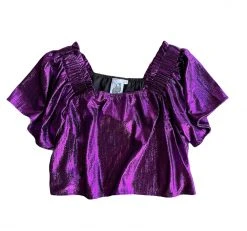Shop Queen Of Sparkles Purple Pebble Flutter Top Gameday