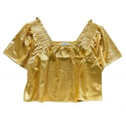 Shop Queen Of Sparkles Yellow Gold Pebble Flutter Top