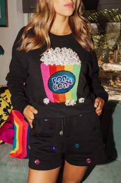 Shop Queen Of Sparkles Pearl Popcorn Sweatshirt