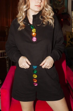 Shop Queen Of Sparkles Rainbow Button Henley Short