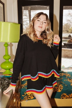 Shop Queen Of Sparkles Rainbow Wavy Sweater Shorts