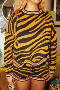 Shop Queen Of Sparkles Gameday Tiger Wavy Top