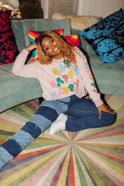 Shop Queen Of Sparkles Happy All Over Sweatshirt