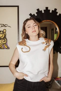 Shop Queen Of Sparkles Gameday Over The Shoulder Tigers Sweatshirt Tank