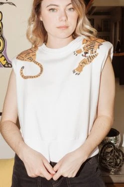 Shop Queen Of Sparkles Gameday Over The Shoulder Tigers Sweatshirt Tank