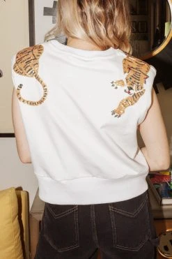 Shop Queen Of Sparkles Gameday Over The Shoulder Tigers Sweatshirt Tank