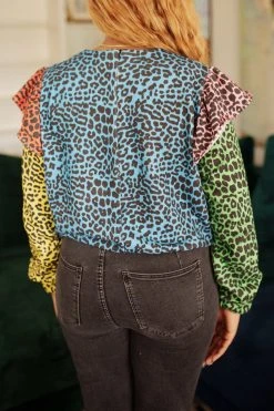 Queen Of Sparkles Sweatshirts Colorblock Cheetah Sweatshirt