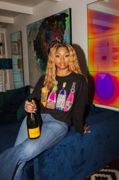 Shop Queen Of Sparkles Neon Bottles Sweatshirt Sweatshirts