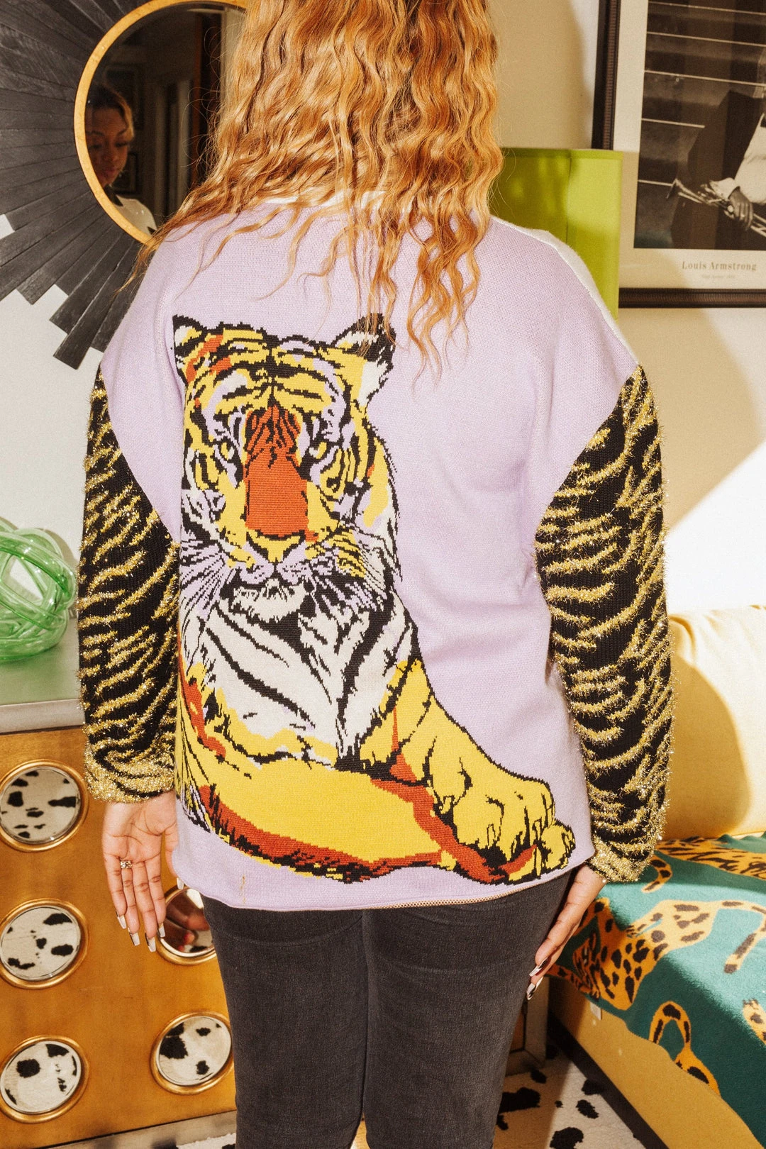 Queen Of Sparkles Reversible Lounging Tiger Sweater 6 Queen Of Sparkles Reversible Lounging Tiger Sweater