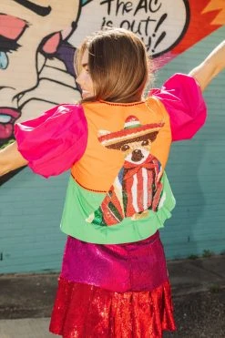 Queen Of Sparkles Pink/Red Sequin Flounce Skirt Spring 2022