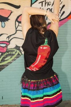 Queen Of Sparkles Spring 2022 Caliente Feather Sweater Tank