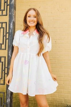 Queen Of Sparkles Spring 2022 Neon Fruit Dress