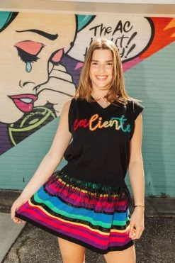 Queen Of Sparkles Spring 2022 Caliente Feather Sweater Tank