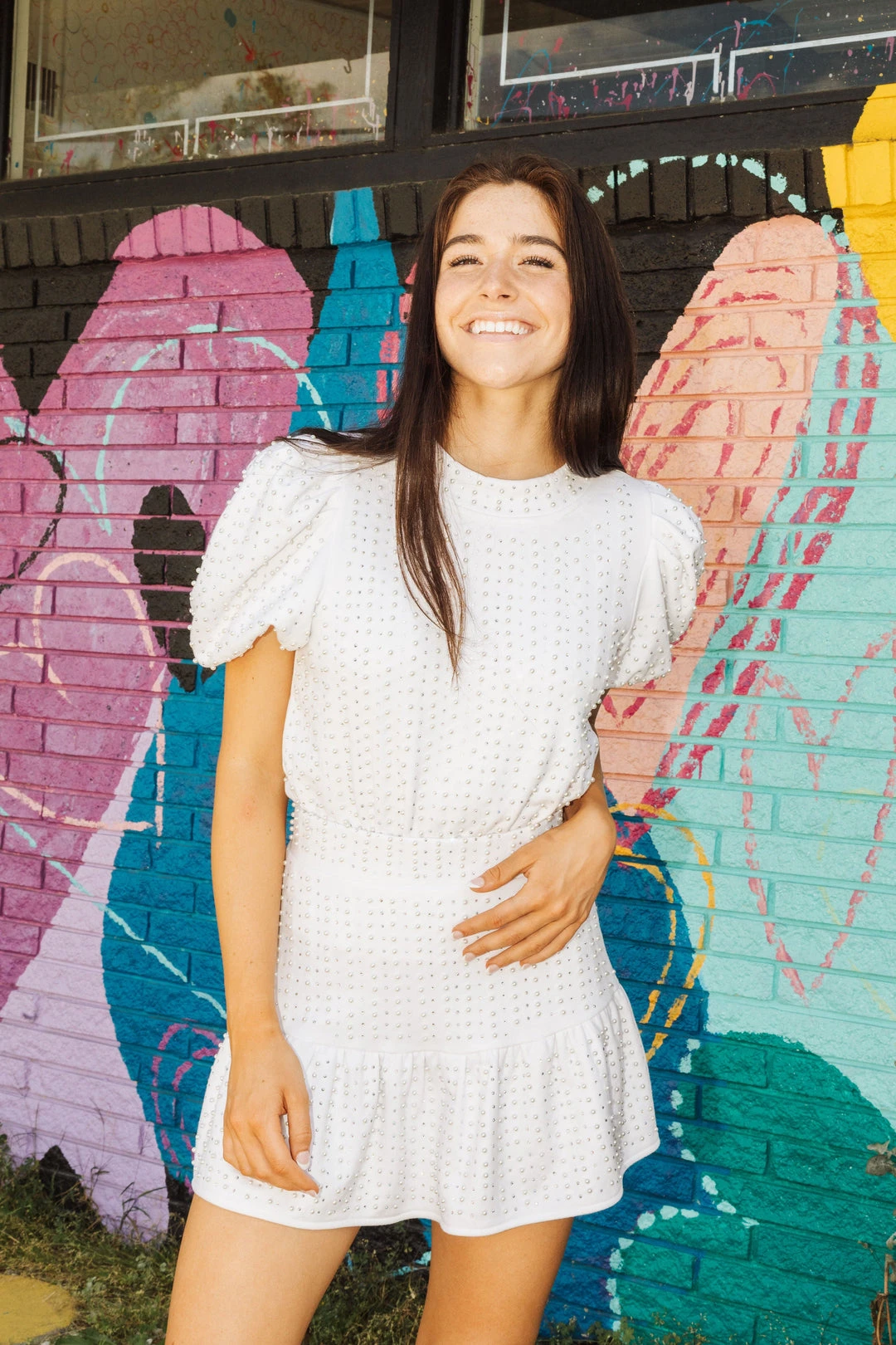 Queen Of Sparkles White Jewel & Pearl Top 4 Queen Of Sparkles White Jewel & Pearl Top