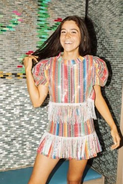 Queen Of Sparkles Spring 2022 Blanket Fringe Top